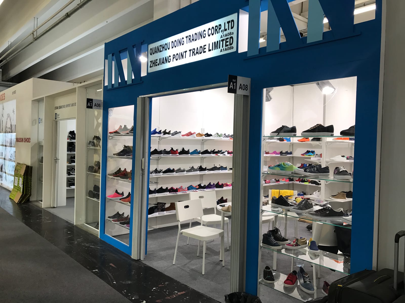 DOING Footwear (Quanzhou Doing Trading Corp., Ltd) exhibition stand A08a in Hall A1 at Expo Riva Schuh, Riva del Garda, Italy